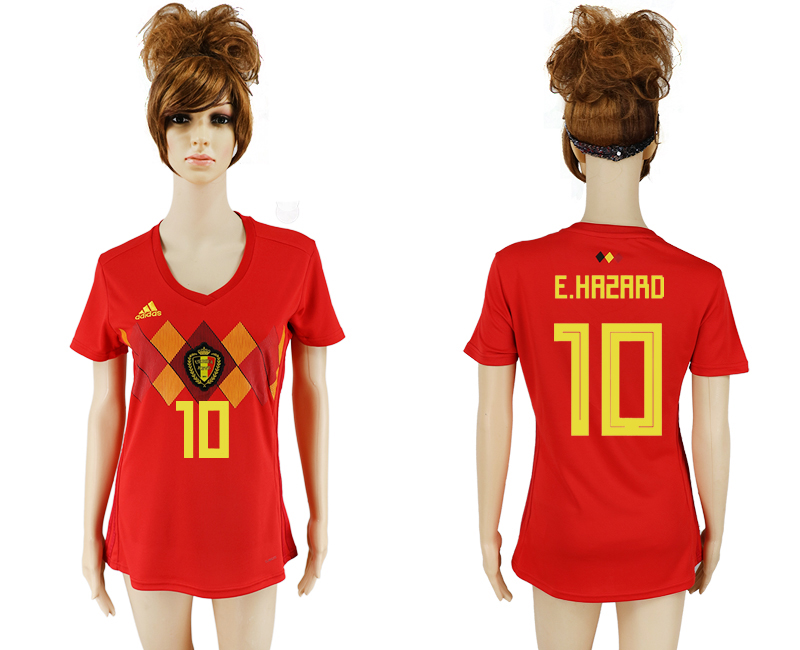 Maillot de femmes par cher Belgium #10 E.HAZARO  2018 FIFA World